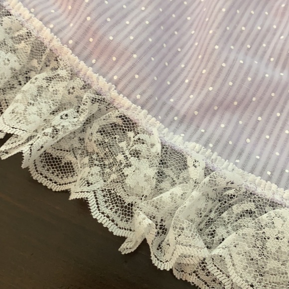 Vintage lavender light purple polka dot lace dress 12 months baby new ruffles - Picture 5 of 9